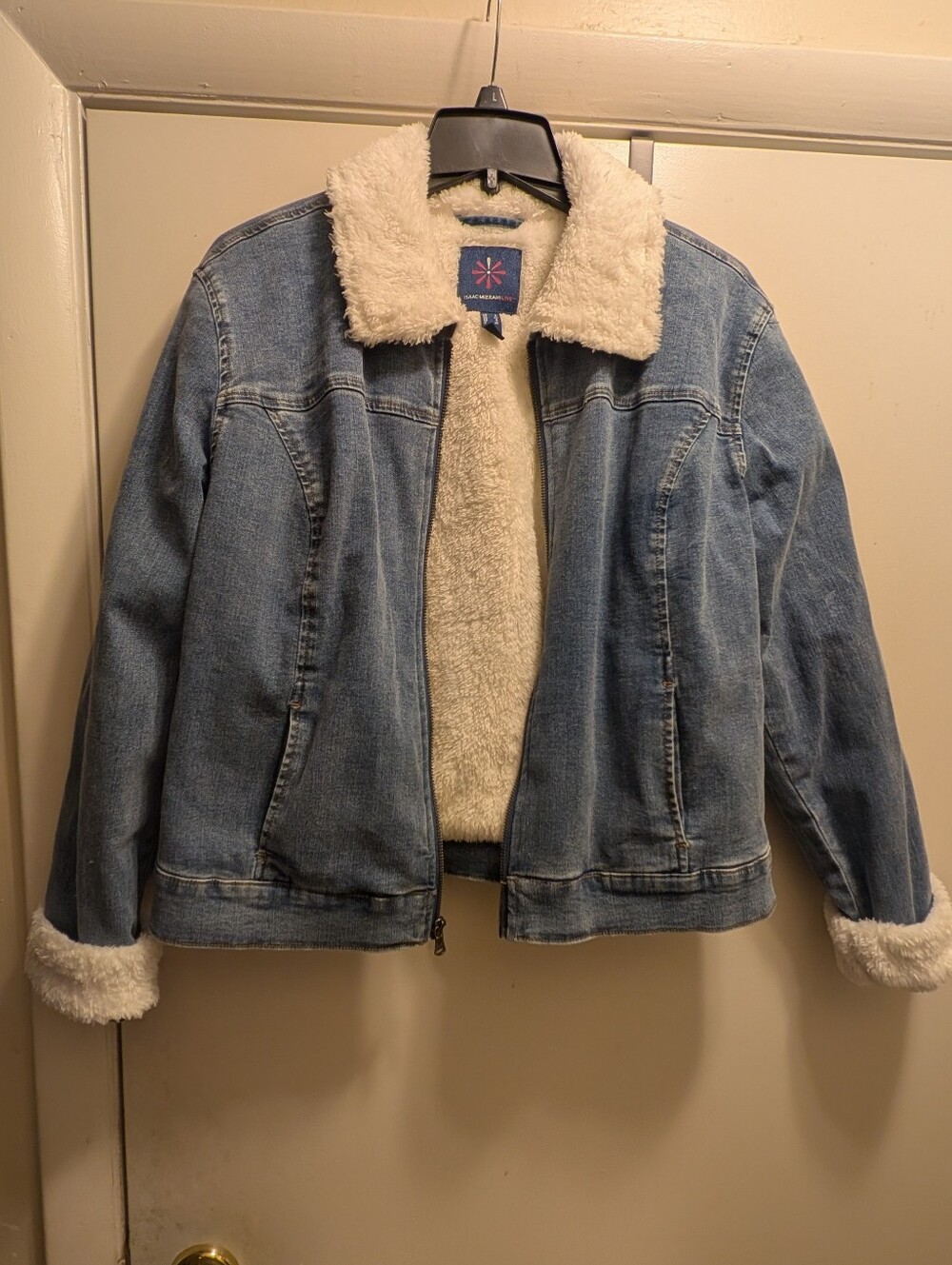 Isaac Mizrahi Fur Lined Denim Jacket S